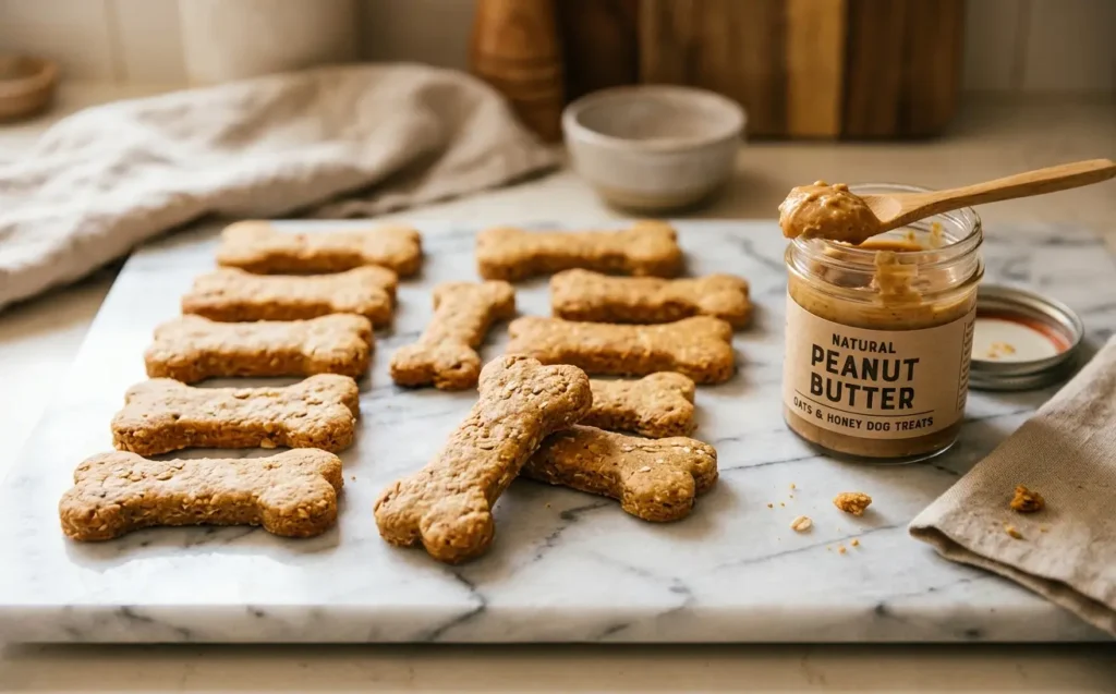 homemade peanut butter dog treats with oats easy, healthy and irresistible
